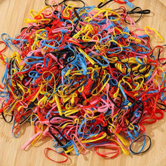 1000pcs Colorful Hair Band Mixed Disposable Hair Tie