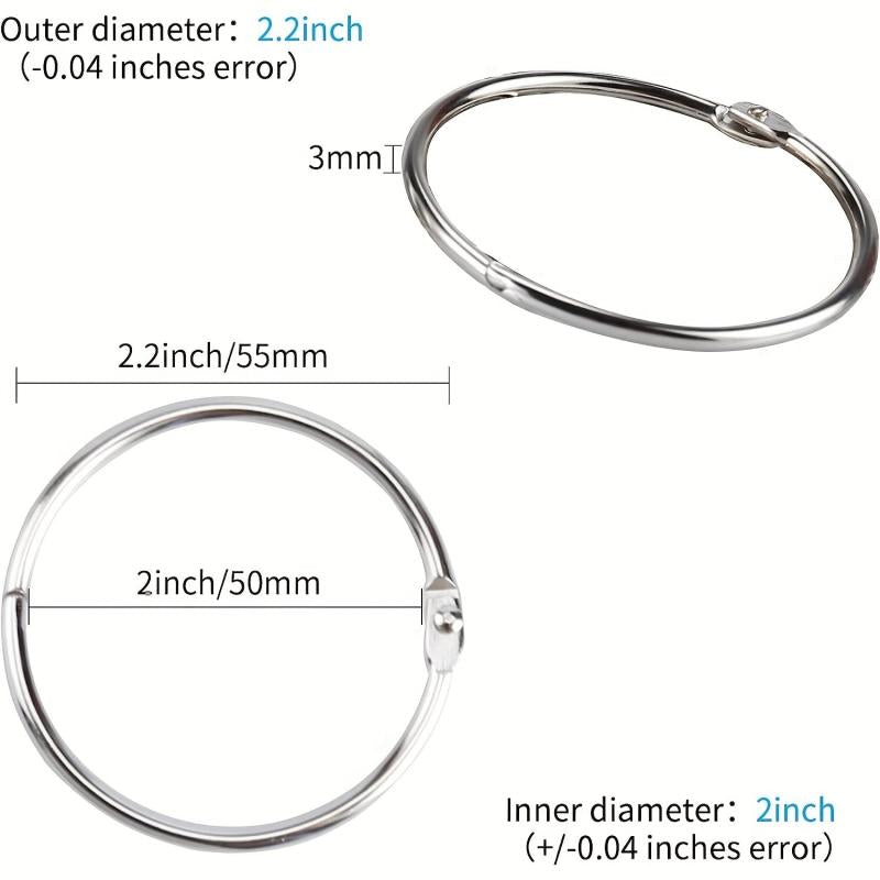 5 08 Cm Binder Rings 10 PCS Nickel Plated Steel Book Rings