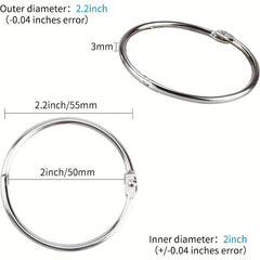 5 08 Cm Binder Rings 10 PCS Nickel Plated Steel Book Rings
