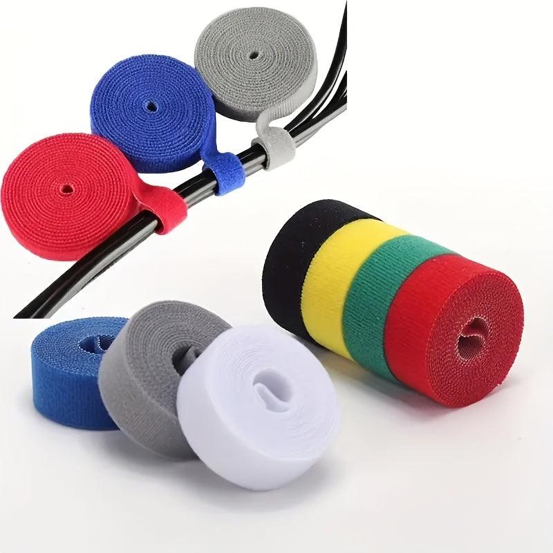 6pcs Hook And Loop Strap Reusable Double Sided Wrap Fastener
