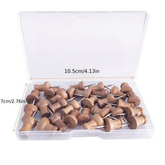 Walnut Wooden Push Pins Thumb Tacks for Bulletin Boards