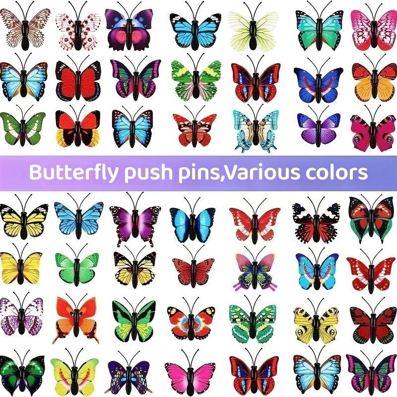 18pcs 3D Butterfly Pushpins Creative Decorative Cork Board Nails