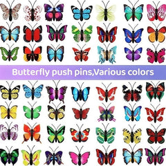 18pcs 3D Butterfly Pushpins Creative Decorative Cork Board Nails