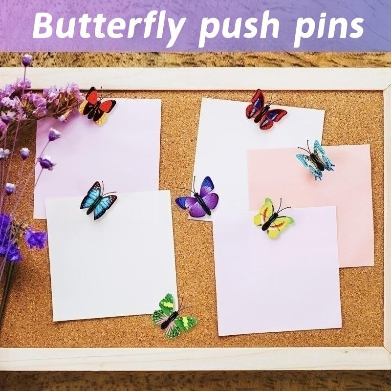 18pcs 3D Butterfly Pushpins Creative Decorative Cork Board Nails