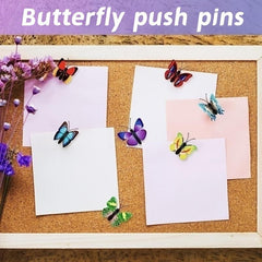 18pcs 3D Butterfly Pushpins Creative Decorative Cork Board Nails