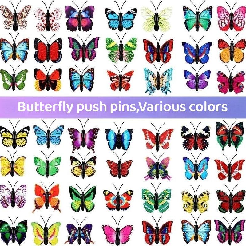 18pcs 3D Butterfly Pushpins Creative Decorative Cork Board Nails