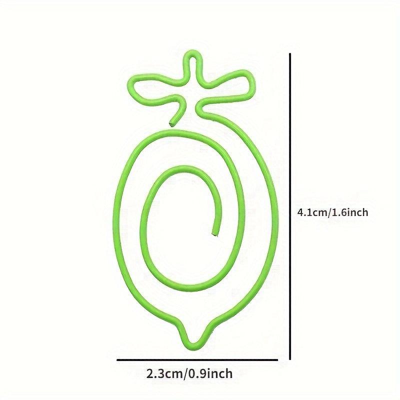 30pc Vegetable Fruit Paper Clip Metal Bookmark