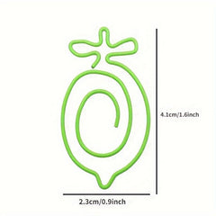 30pc Vegetable Fruit Paper Clip Metal Bookmark