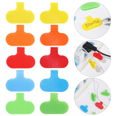6pcs Set Cable Data Cable Marker Strap Adhesive Buckle Storage Label