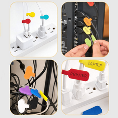 6pcs Set Cable Data Cable Marker Strap Adhesive Buckle Storage Label