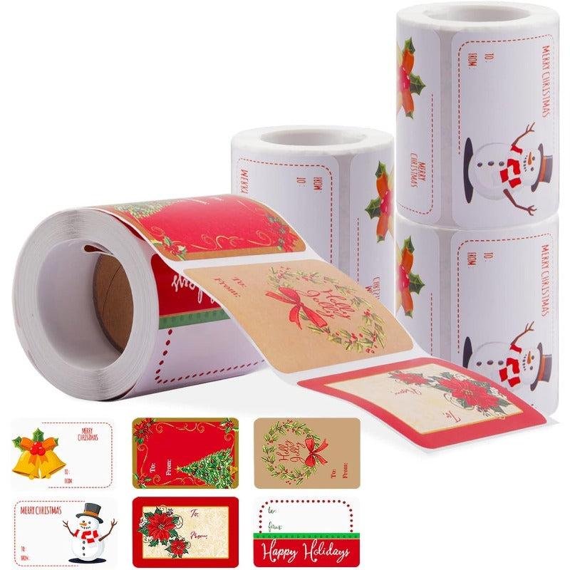250pcs Santa Claus Christmas Name Tag Labels - Self Adhesive Stickers