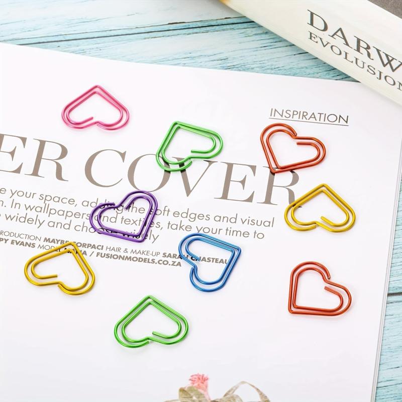 50/100 Multicolor Love Paper Clips School Office Supplies