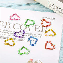 50/100 Multicolor Love Paper Clips School Office Supplies