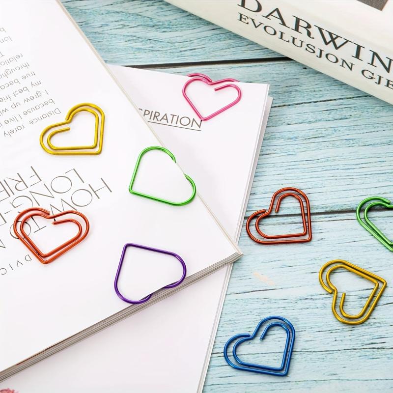 50/100 Multicolor Love Paper Clips School Office Supplies