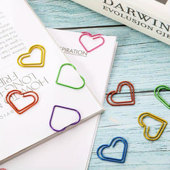 50/100 Multicolor Love Paper Clips School Office Supplies