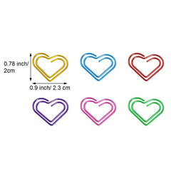 50/100 Multicolor Love Paper Clips School Office Supplies