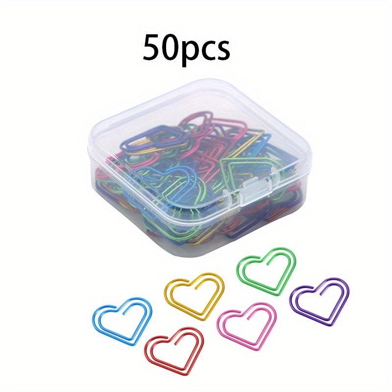 50/100 Multicolor Love Paper Clips School Office Supplies