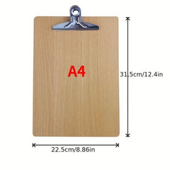 Wooden Board Clip for A4 Paper, Office Supplies, Stationery Writing Pad Folder