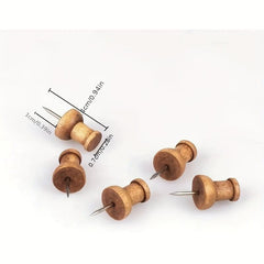 20pcs Wooden Push Pins for Bulletin Boards Decorative Cork Foam Boards