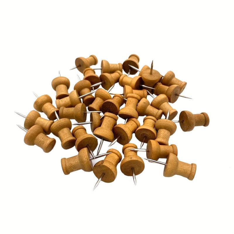 20pcs Wooden Push Pins for Bulletin Boards Decorative Cork Foam Boards