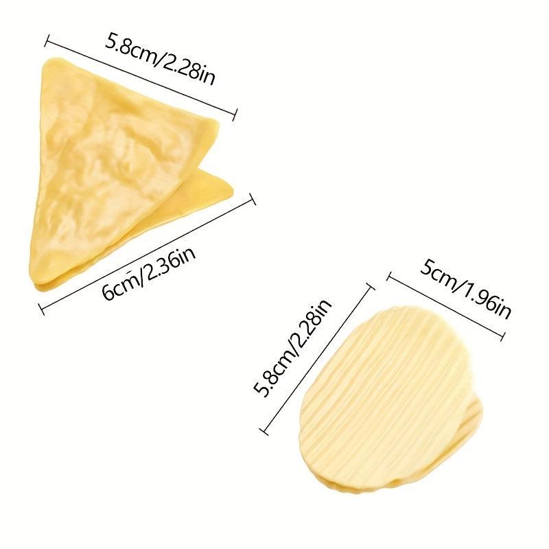 4pcs Potato Chip Shape Plastic Clips Student Office Supplies