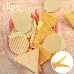 4pcs Potato Chip Shape Plastic Clips Student Office Supplies