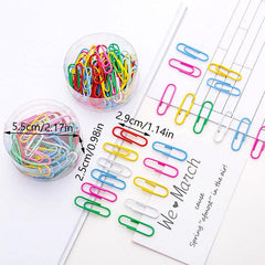 50pcs Oversized Box Rainbow Paper Clips Metal Paper Clips Good looking Memo Clip