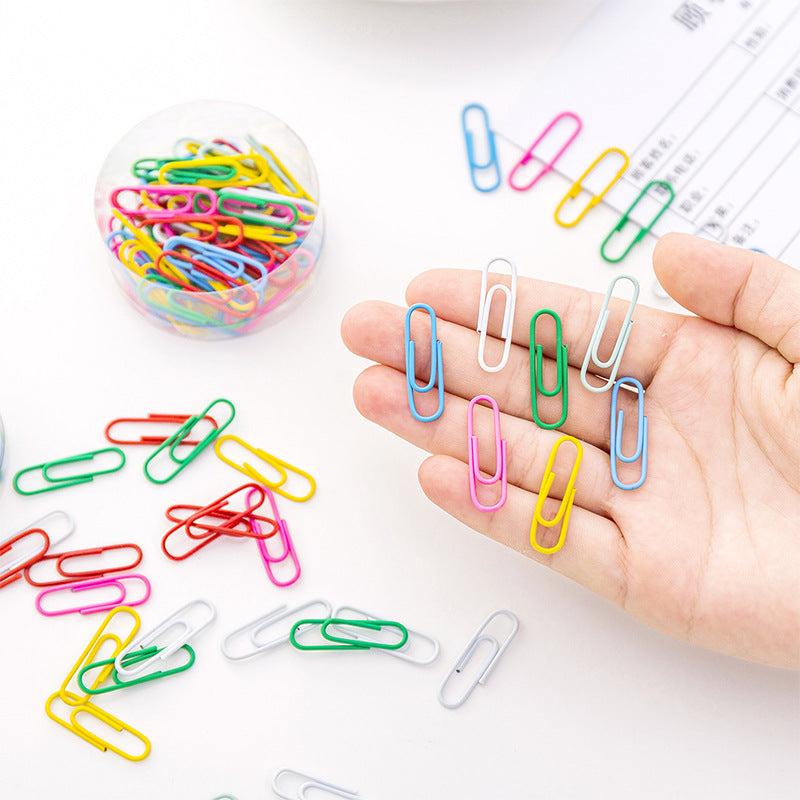 50pcs Oversized Box Rainbow Paper Clips Metal Paper Clips Good looking Memo Clip