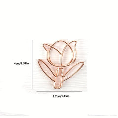 3pcs Rose Gold Tulip Paper Clip for Students