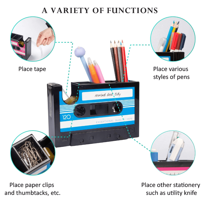 1980s Vintage Tape Desktop Pen Holder