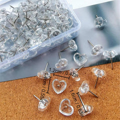 100pcs Heart Shape Wall Studs Cork Board Pins
