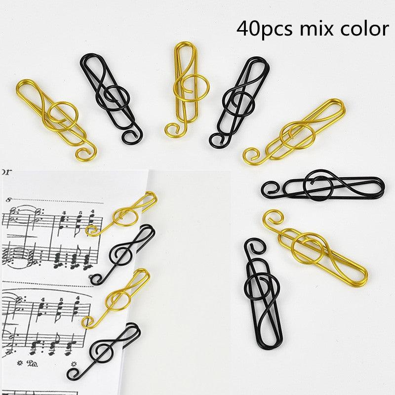 40pcs Music Paper Clips Metal Musical Notes Bookmark Clips