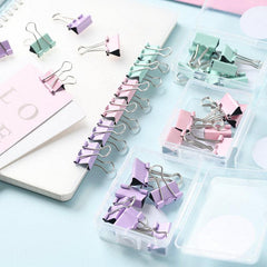 25pcs Colorful Binder Clips for Document Organization