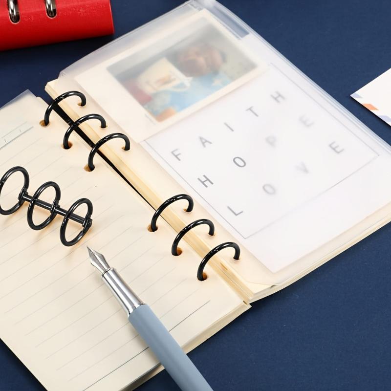 4pcs 3-Ring Metal Binder Snap Buckle Travel Diary Photo Album