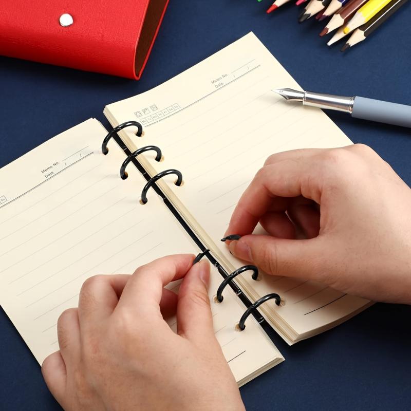 4pcs 3-Ring Metal Binder Snap Buckle Travel Diary Photo Album