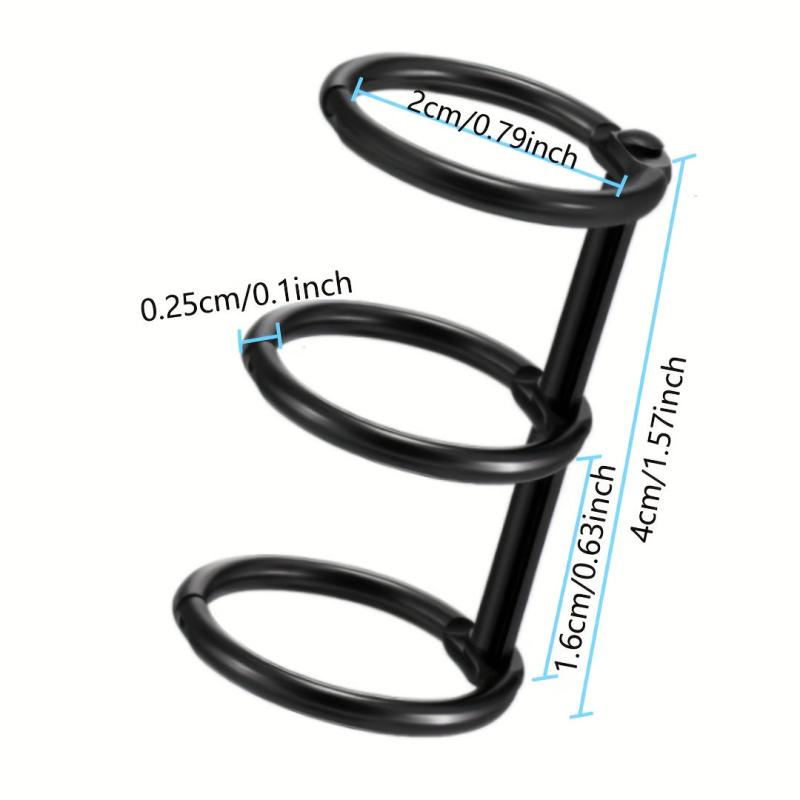 4pcs 3-Ring Metal Binder Snap Buckle Travel Diary Photo Album