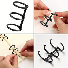 4pcs 3-Ring Metal Binder Snap Buckle Travel Diary Photo Album