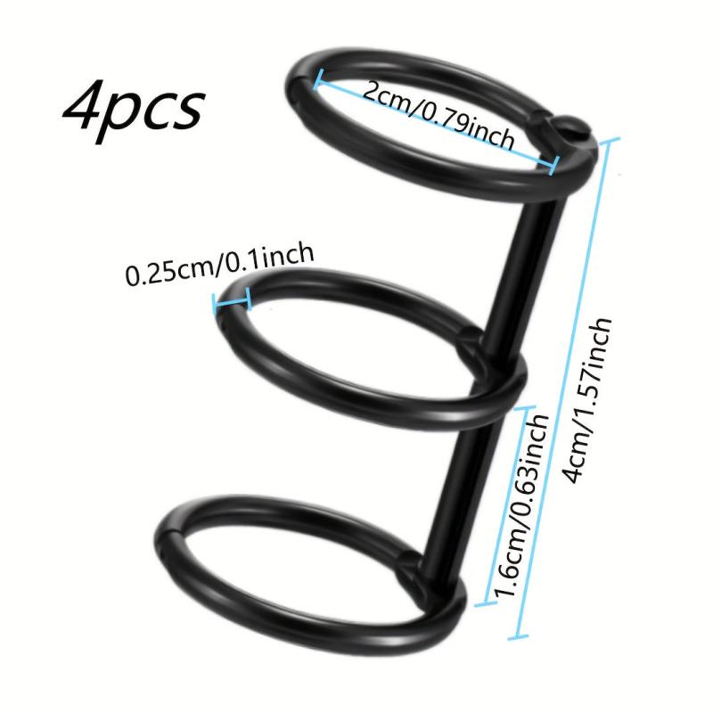 4pcs 3-Ring Metal Binder Snap Buckle Travel Diary Photo Album