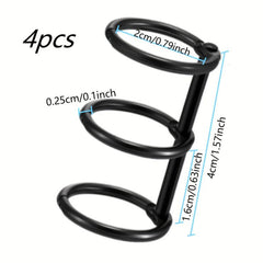 4pcs 3-Ring Metal Binder Snap Buckle Travel Diary Photo Album