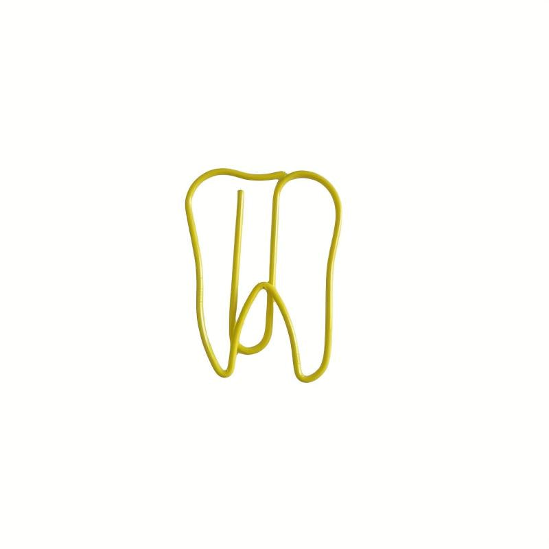 10pcs Dental Shaped Paper Clips Mixed Teeth Bookmarks Metal Document Organi