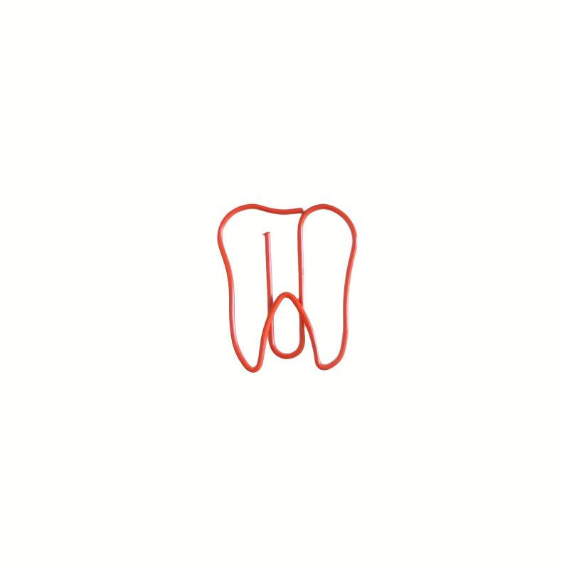 10pcs Dental Shaped Paper Clips Mixed Teeth Bookmarks Metal Document Organi