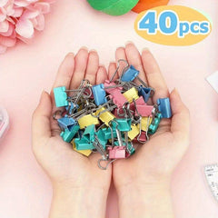 40pcs Colorful Binder Long Tail Clip Office Supplies Storage Clip