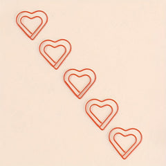 20pcs Rainbow Heart Shaped Paper Clips for Office and School Supplies