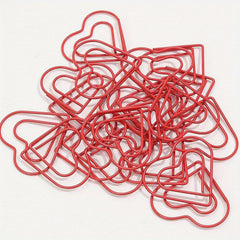 20pcs Rainbow Heart Shaped Paper Clips for Office and School Supplies