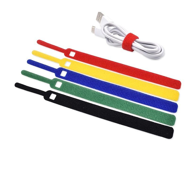 50pcs Nylon Strap Cable Ties Reusable Self Adhesive Tapes