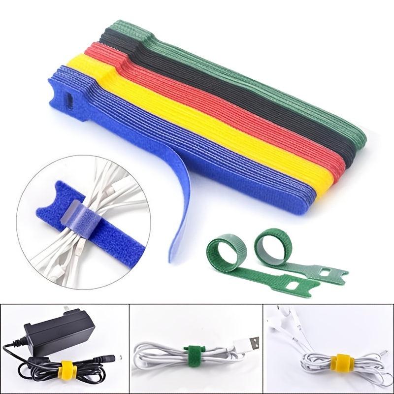 50pcs Nylon Strap Cable Ties Reusable Self Adhesive Tapes