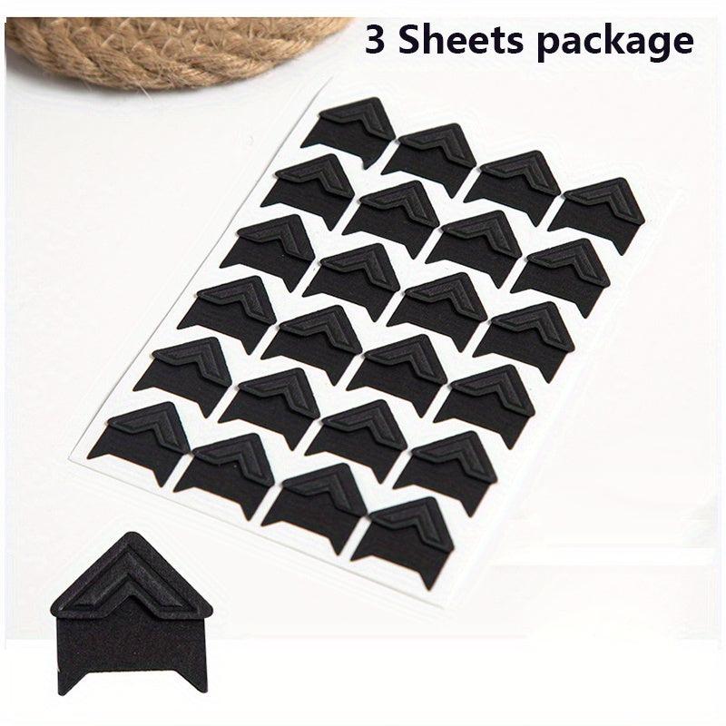 3 Sheets 72pcs Photo Corner Stickers Album Accessories DIY Corner Stickers
