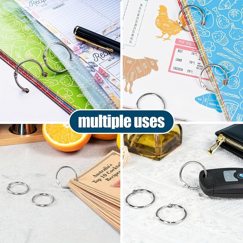 30 PCS Book Rings Nickel Plated Steel Loose Leaf Binder Rings 3.05 cm
