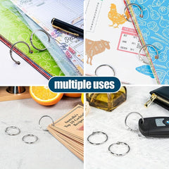 30 PCS Book Rings Nickel Plated Steel Loose Leaf Binder Rings 3.05 cm
