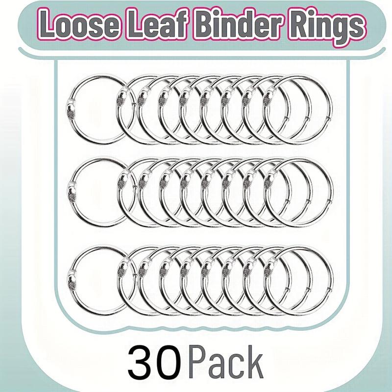 30 PCS Book Rings Nickel Plated Steel Loose Leaf Binder Rings 3.05 cm